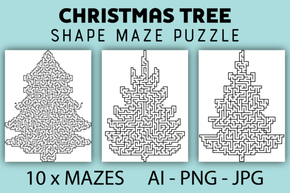 Christmas Tree Shape Maze for KDP Set 4: A Creative and Engaging Puzzle Book
