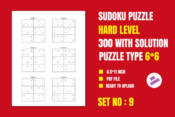 Hard 300 Sudoku Puzzle 6x6, Vol-9: A Comprehensive Guide for Engaging and Challenging Puzzles