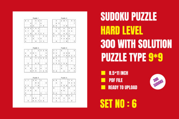 Hard 300 Sudoku Puzzle 9 9, Vol-6