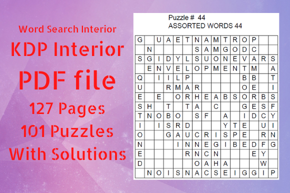 Word Search KDP Interior Book for Designers